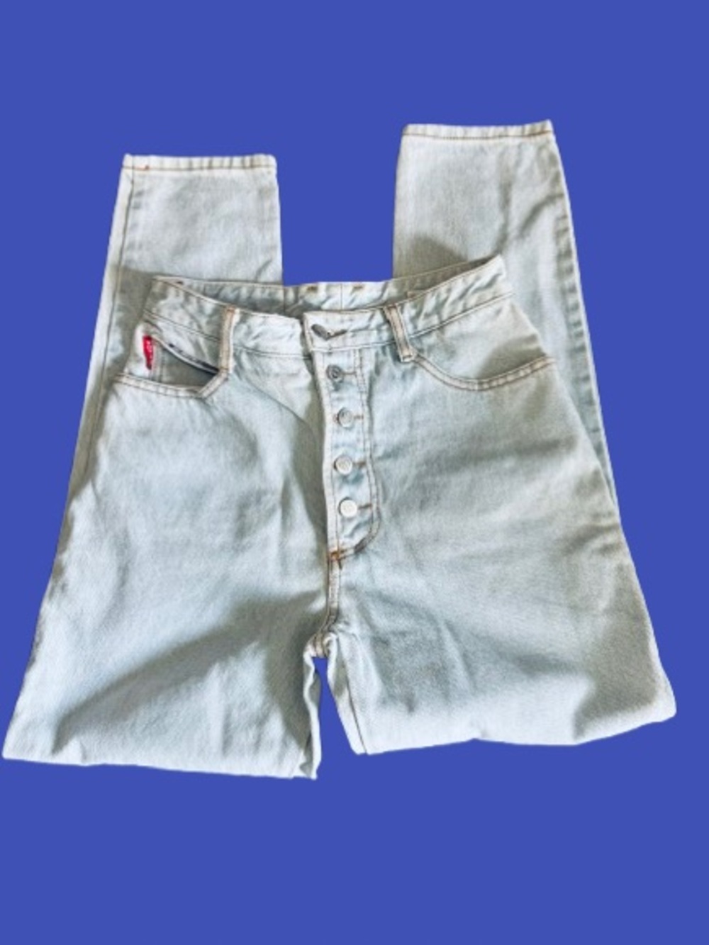 Women’s Bongo Light Wash Button-Fly Jeans with Red Tab